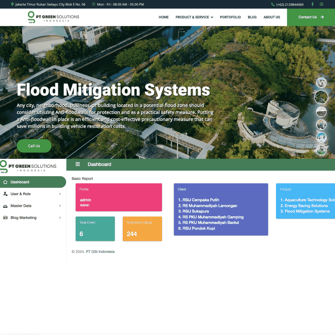 Project PT Grreen Solutions Indonesia Landing Page - Web Development by AV Labs Indonesia